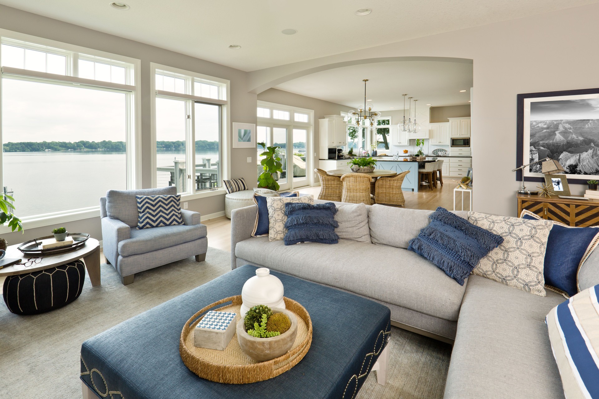 Modern Kitchen Living Room Hone design with open concept